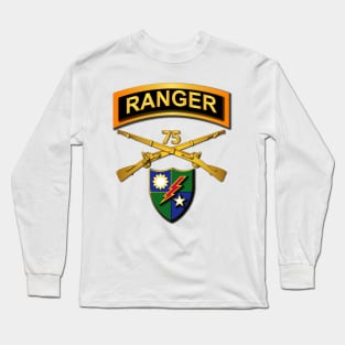 75th Infantry Regiment (Ranger) Branch w Ranger Tab w DUI Long Sleeve T-Shirt